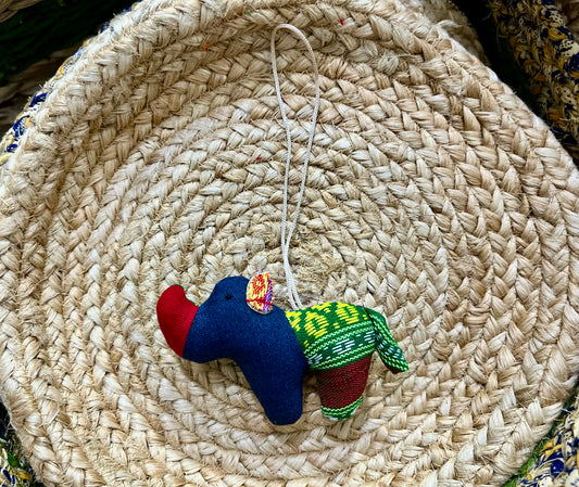 One Horned Rhino Phone Charm | Rear View Mirror Decor