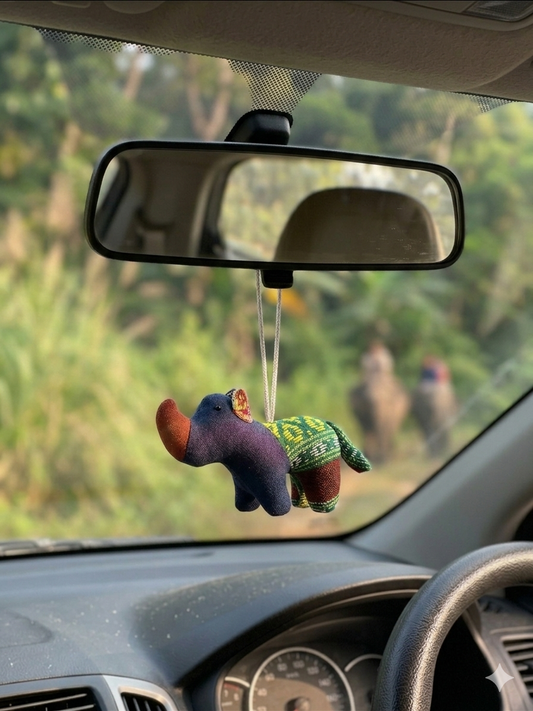 One Horned Rhino Phone Charm | Rear View Mirror Decor