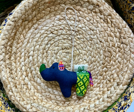 One Horned Rhino Phone Charm | Rear View Mirror Decor