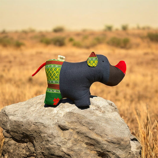 One Horned Rhino Toy | Plushie ( Grey)