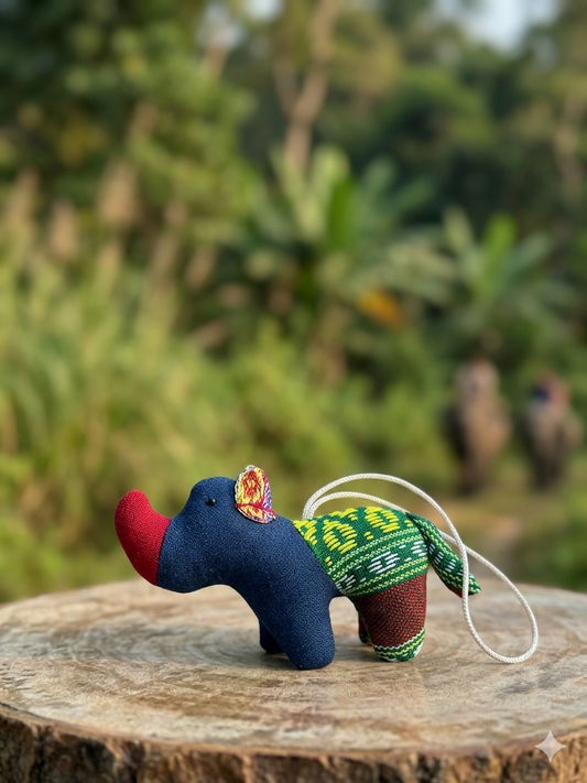 One Horned Rhino Phone Charm | Rear View Mirror Decor
