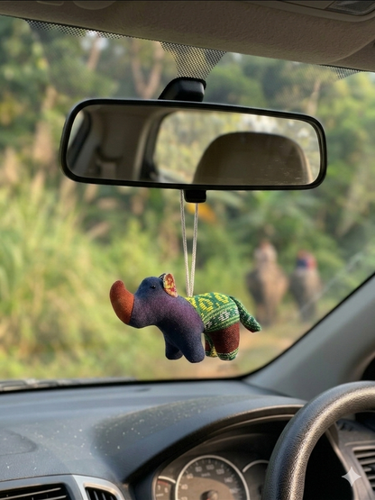 One Horned Rhino Phone Charm | Rear View Mirror Decor